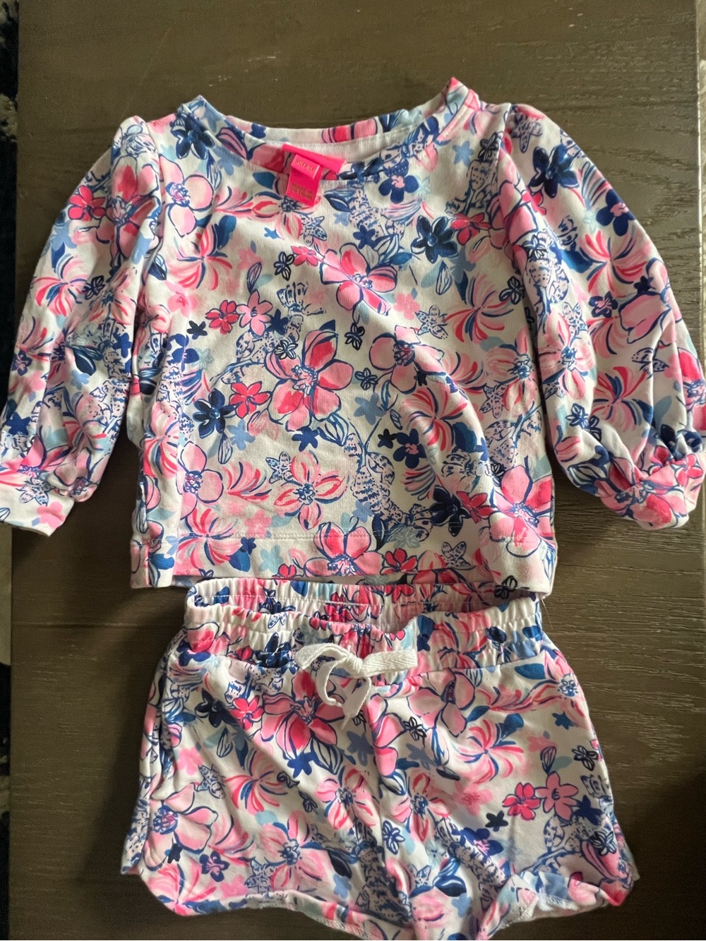 Lilly Pulitzer Pink and Blue Floral Two-Piece Set